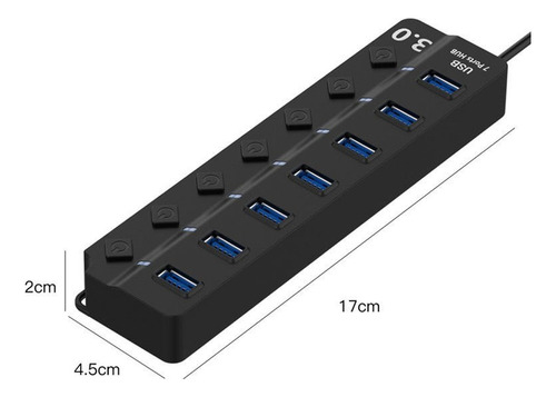 Hub Usb3.0 7 Puertos Con Transformador 5v-2a