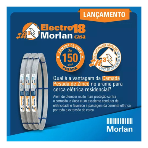 Arame Liso 500m Para Cerca Elétrica Fio 18 D. Galvanizado