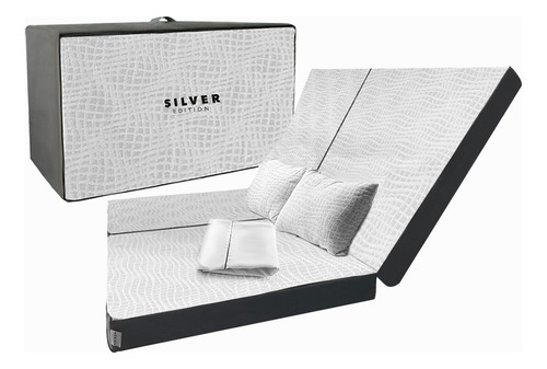 Colchón King Plegable Silver Edition + Sábanas + Almohadas Blanco
