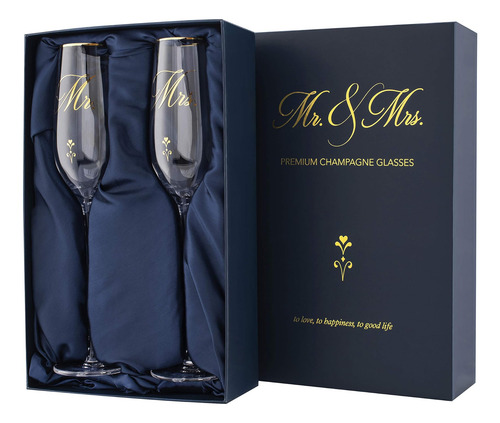 Copas De Champán Para Novios (8 Oz), Copas De Sr. Y Sra. Con