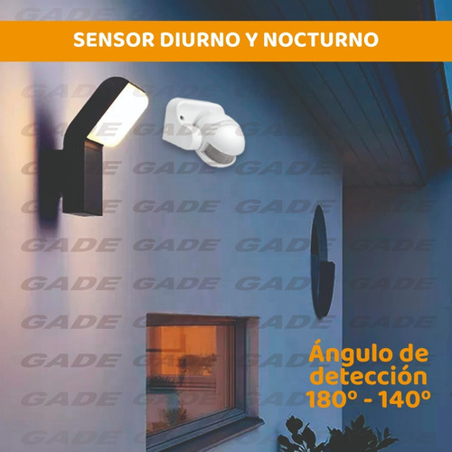 Imagen 5 de 9 de Sensor Detector De Movimiento Exterior De 180º Hasta 1200w