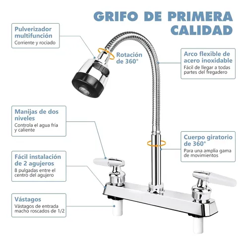 Mezclador de agua para lavaplatos sale
