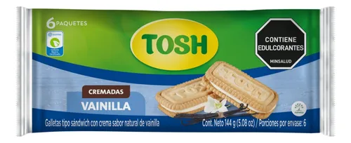 Galleta Tosh Sandwich Vainilla X 6