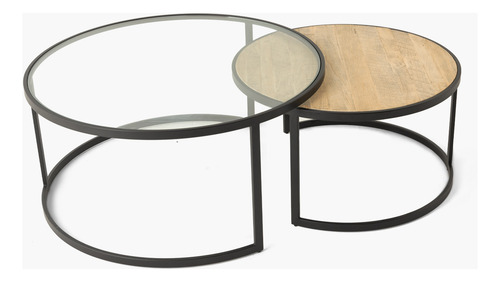 Mesa Lexington Anidada Roble/vidrio Form