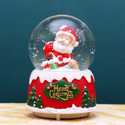 Caja De Música Navideña - Bolas De Cristal De Santa Claus