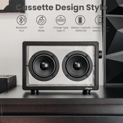 Altavoz Bluetooth Jayine Cassette Portátil 16w Negro