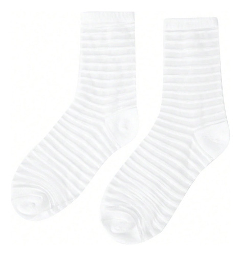 5 Pares De Calcetines Transparentes De Malla Para Mujer,