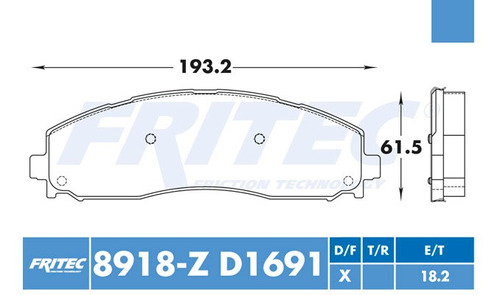 Balatas Trasero Fritec F-350 Super Duty 2013-2016 6.2l