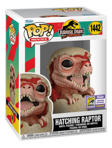 Funko Pop Jurassic Park 30th Hatching Raptor Sdcc 2023 #1442