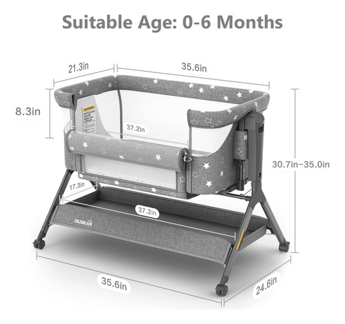 Biusikan 3 En 1 Baby Mosyet, Cama Meciente Rocking Mosyet