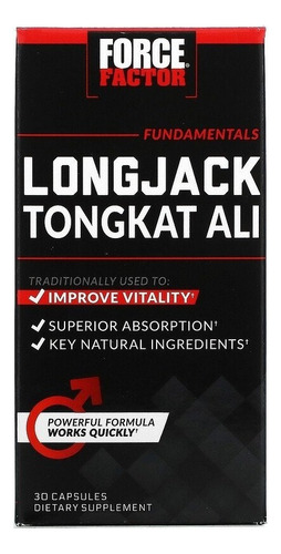 Longjack Tongkat Ali 500 mg, Force Factor, 30 cápsulas, E U Un sabor sin sabor