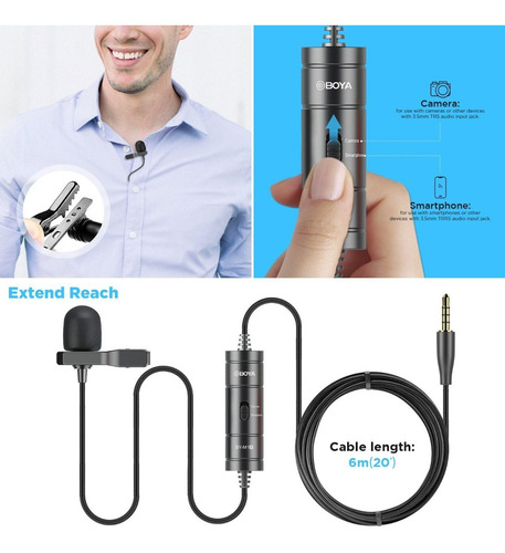 Imagen 7 de 7 de Microfono Corbatero Para Celulares Camaras Pc Boya By-m1s