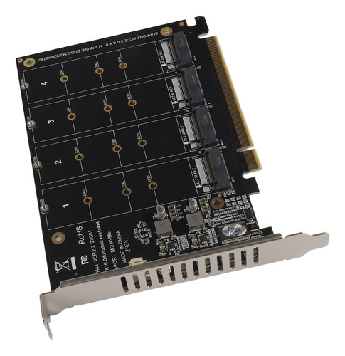 Tarjeta De Adaptador 4 Puerto M.2 Nvme Ssd A Pcie X16 M Key