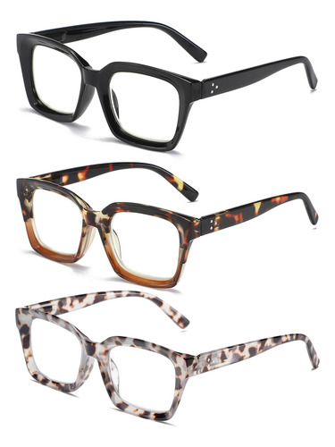 Lentes De Lectura Cuadrados Para Mujer Con Bloqueo De Luz Az