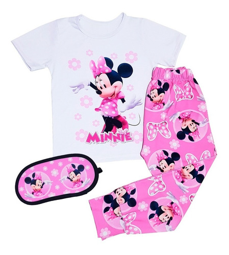 Pijama Moda Infantil Manga Corta Minnie C/antifaz