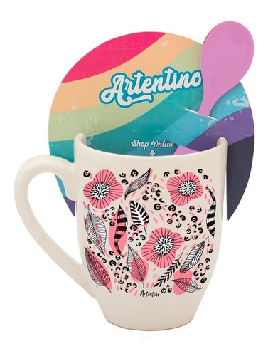 Imagen 3 de 10 de Por Mayor 6 Taza Jarro Cerámica Café Te Cuchara De Regalo