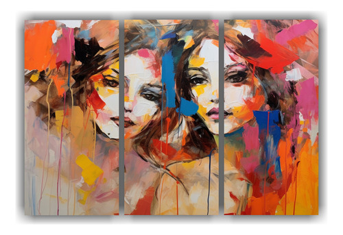 60x40cm Pinturas Abstractas Vitalidad Mujeres Felices Flores