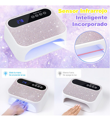 Lampara De Uñas Uv Profesional Secador Led Con Recargable