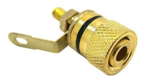 Borne Dourado Para Plug Banana Preto Ls-5007