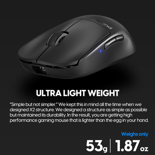 Ratón Inalámbrico Para Juegos X2v2, Ultraligero De 1.87 Oz (