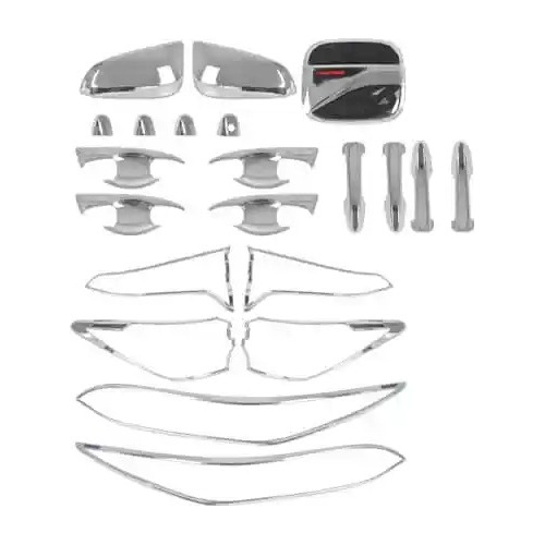 Kit De Protectores Cromados 19 Piezas Para Fortuner 2021