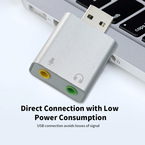 Adaptador De Tarjeta De Sonido Externa Usb De 7.1 A 3.5 Mm P