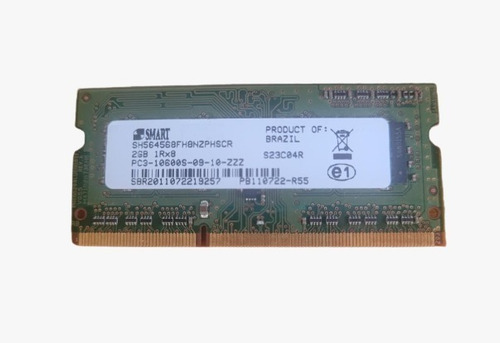 Memória Ram Smart Notebook 2gb Ddr3 Pc3-10600s 1333mhz 1rx8 (Usado)