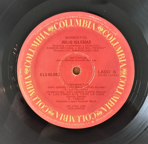 Julio Iglesias Lp Momentos (Usado)