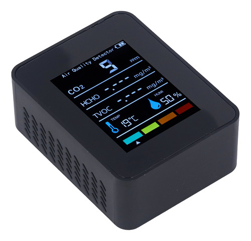 Detector De Dióxido De Carbono De Co2 Preto Lcd Tvoc Hcho Te