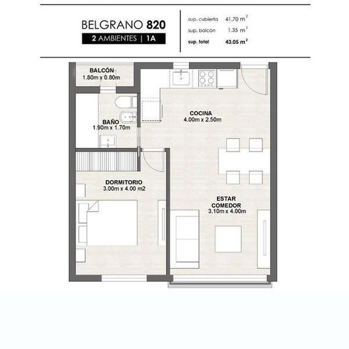 Imagen 11 de 11 de Departamento De 2 Amb Con Cochera