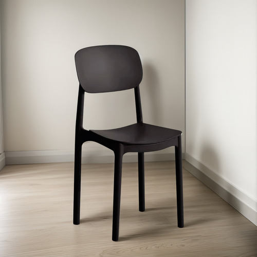 Silla Plastico Lumax Bruselas Living Comedor Jardín Estructura de la silla Negro