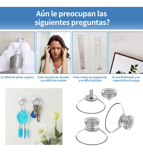 10 Ventosas Para Vidrio Con Tornillo, Ventosas De Pvc