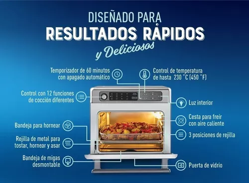 Freidora De Aire Oster De 22 Litro Air Fryer Digital + Horno