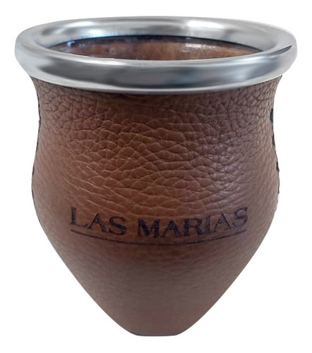 Imagen 4 de 5 de Mate De Vidrio Grande Las Marias Marrón Boca Ancha Tabares