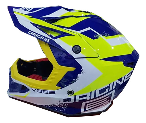 Casco Motocross Origine V325 Arrow Azul / Amarillo Gloss