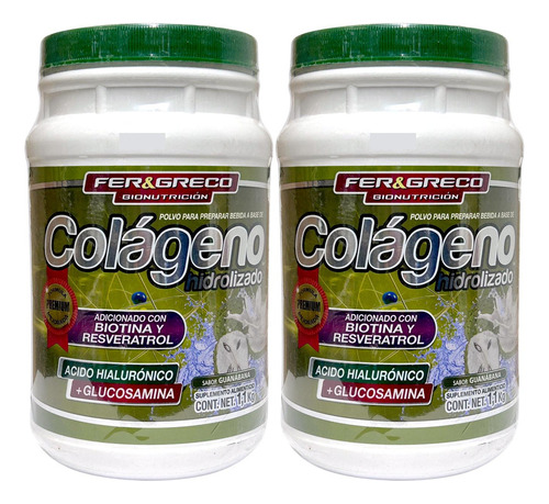 Colágeno Hidrolizado Glucosamina Biotina Guanabana 2 Pzs