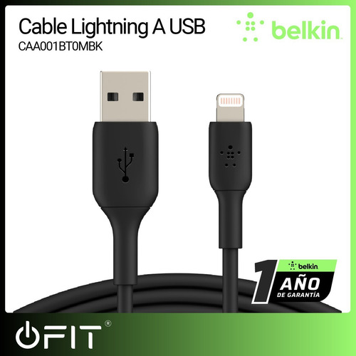 Imagen 2 de 8 de Cable Lightning A Usb Belkin Original 1 Metro Para iPhone