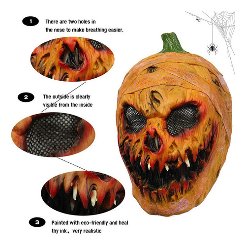 Casco De Calabaza De Halloween, Máscaras Aterradoras