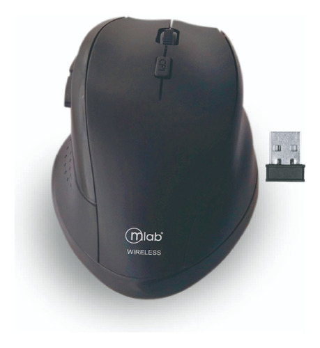 Mouse Ergo Shape Ergonomic Inalámbrico Usb Mlab Negro