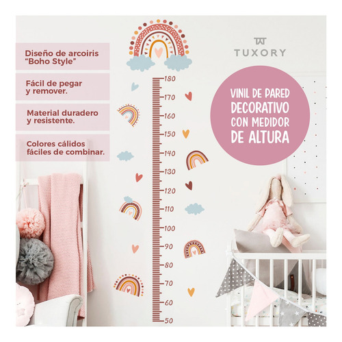 Organizador Macramé Arcoíris Para Moños Decoración Niña Color Rosa