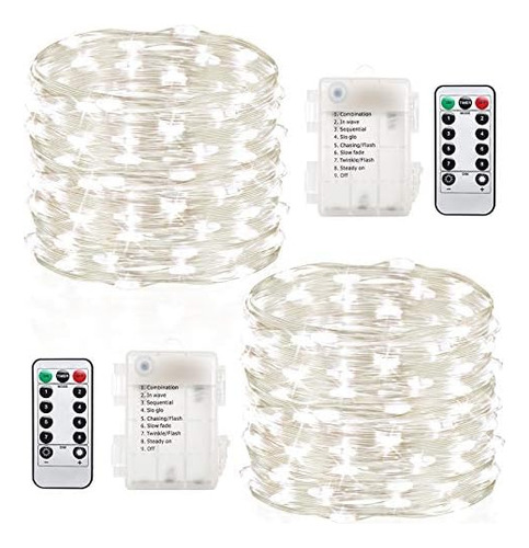 60 Luces Led De Hadas, 2 Unidades De 20 Pies, Funciona A Pil