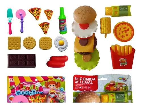 Kit Comidinha Infantil Hambúrguer Hot-dog C/ Milk Shake - ARK