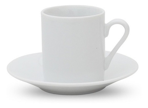 Taza De Cafe 90ml C/plato Porcelana Blanca Selecta