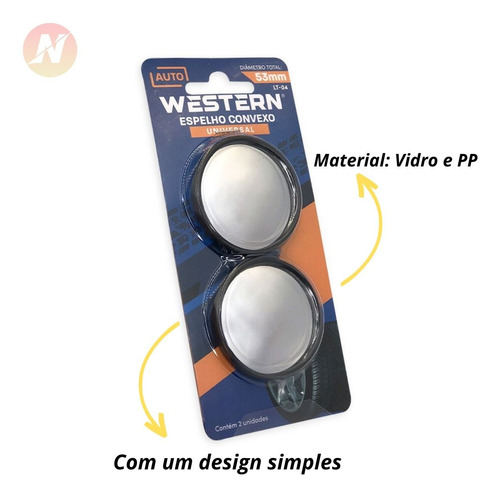 Imagem 3 de 7 de 2 Espelhos Convexo Auxiliar Universal Ponto Cego Veícular