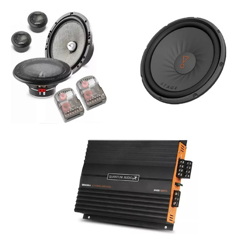 Subwoofer Stage122d+set De Medios 165as+amplificador 4ch