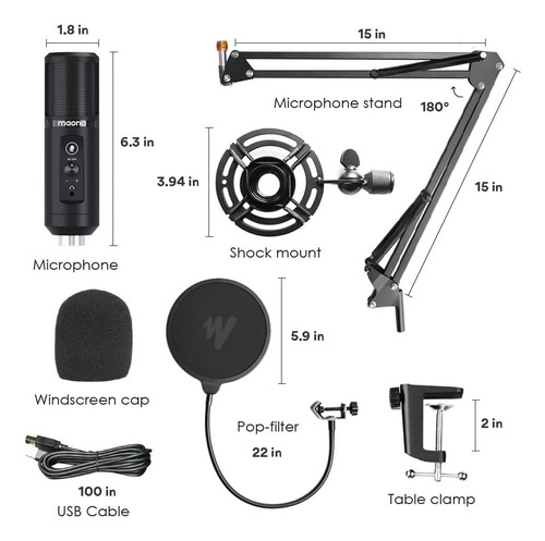 Microfono Usb Con Monitoreo De Latencia Cero Maono