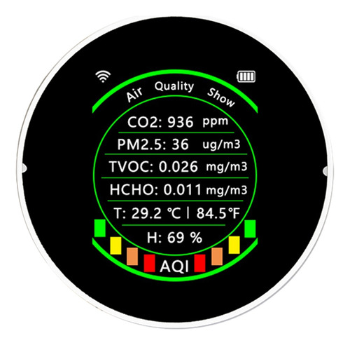 Medidor De Calidad Del Aire Tuya Wifi 7 En 1, Detector De Di