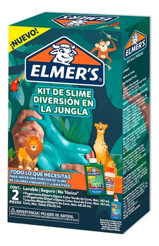 Kit Elmers Slime Diversion En La Jungla X 2 Piezas