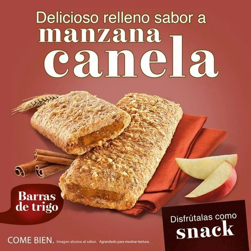 6 Pzas Barras Kellogg's All Bran Rellenas Sabor Manzana Cane