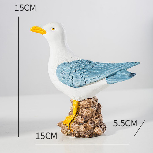 Adorno Artesanal De Resina Con Forma De Gaviota, Diseño De R